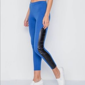 Legging with vegan leather sides